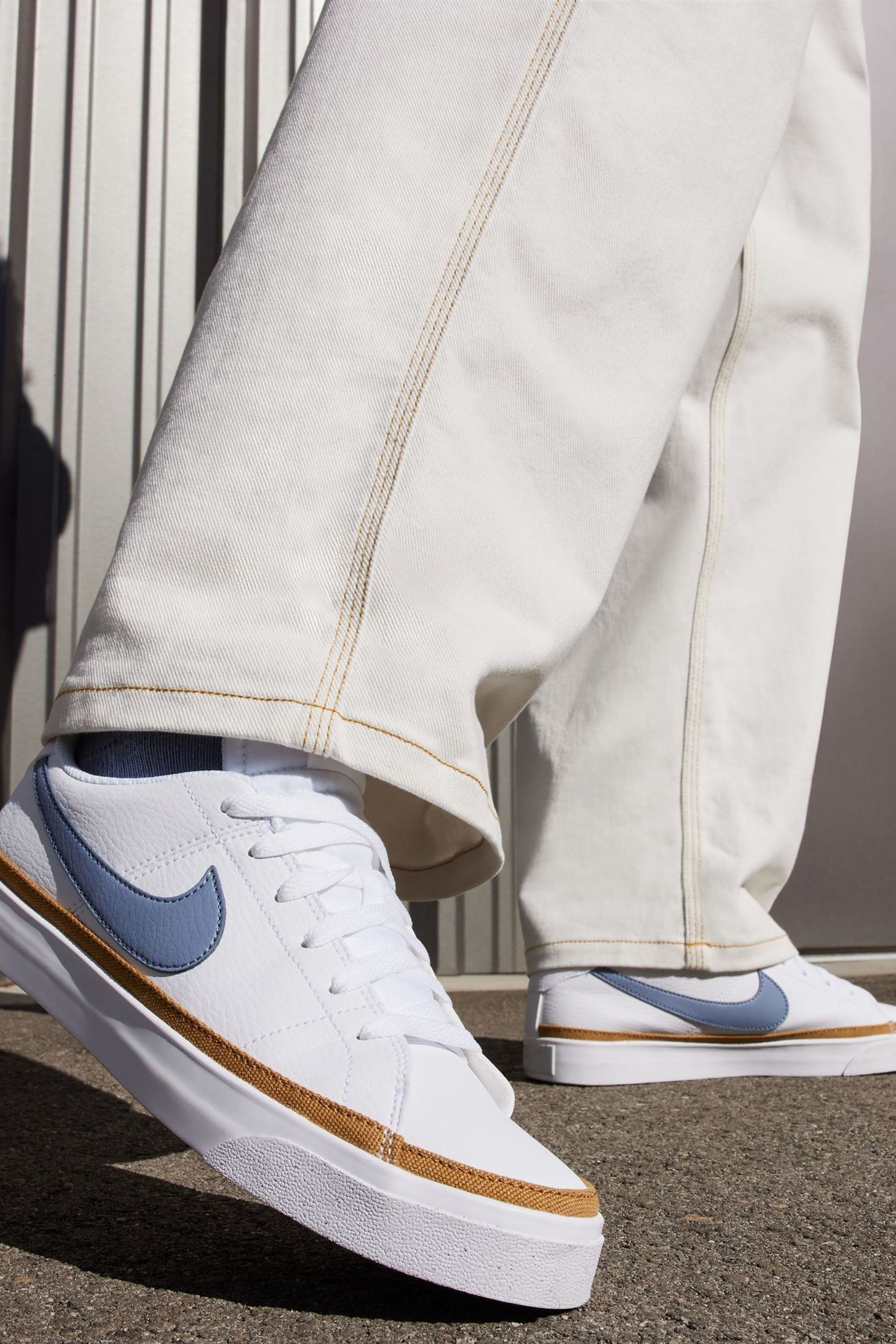Buy Nike White Blue Court Legacy Trainers from the Next UK online shop