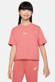 Nike Red Oversized Essentials Boxy T-Shirt - Image 1 of 4