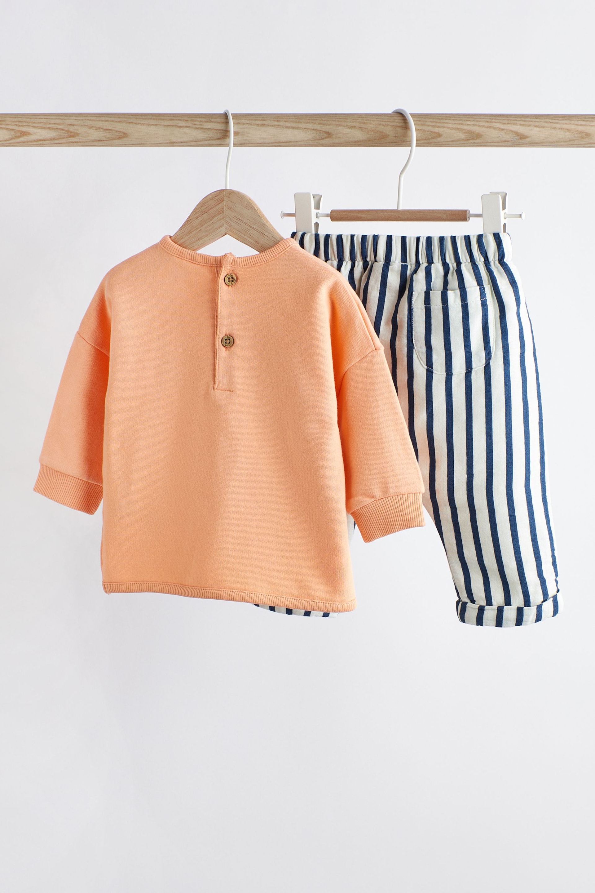 Orange Sunny Days Baby Cosy Sweatshirt and Wide Leg Trousers 2 Piece Set - Image 2 of 11