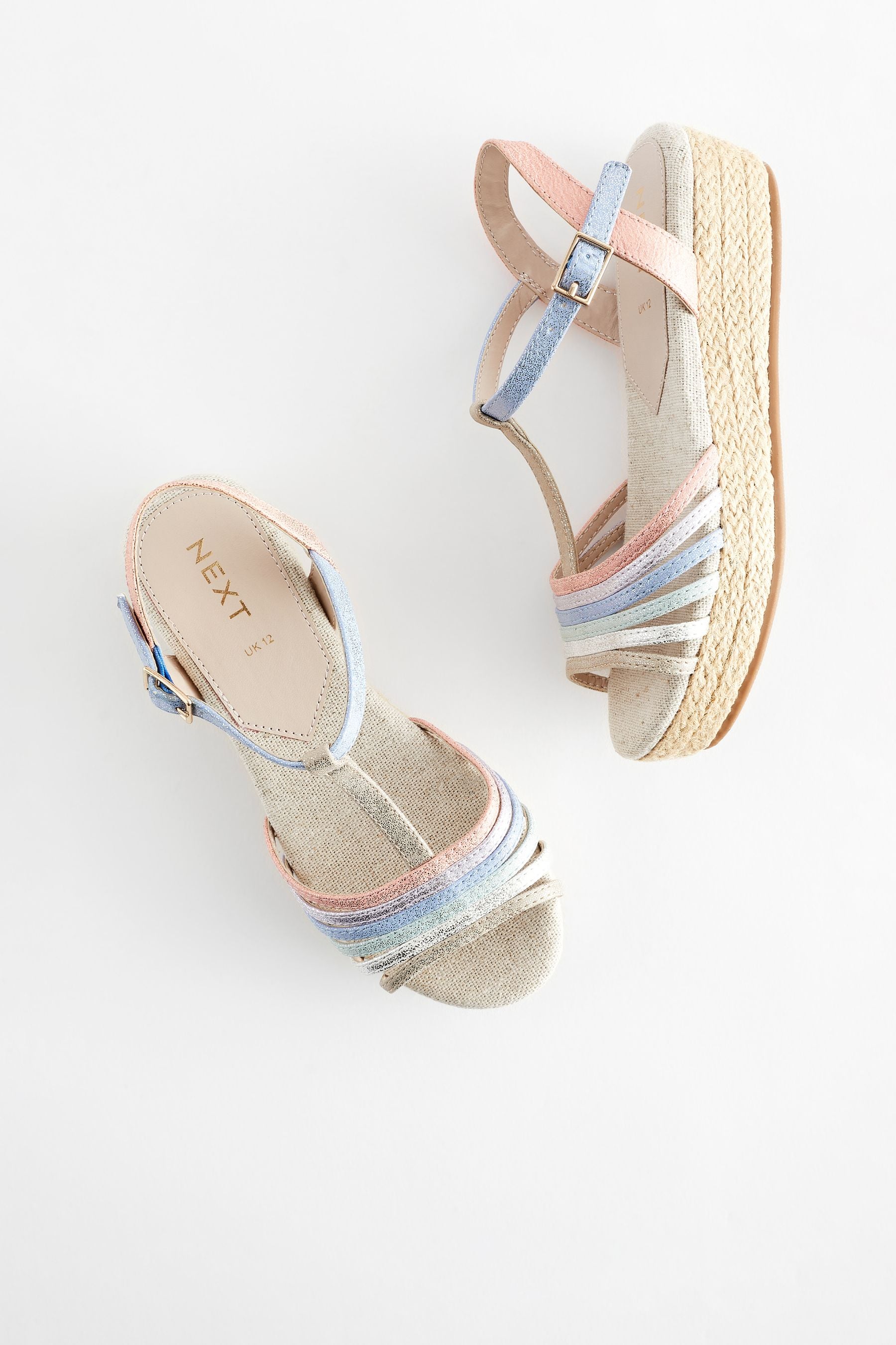 Buy Multicolour Pastel Wedge Sandals from Next Luxembourg