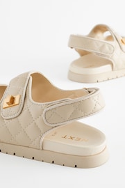 Neutral Cream Two Strap Quilted Sandals - Image 5 of 6