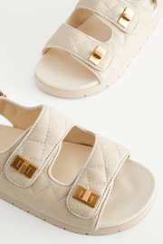 Neutral Cream Two Strap Quilted Sandals - Image 6 of 6