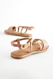 Pastel Rainbow Shimmer Leather Sandals - Image 3 of 6