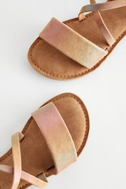 Pastel Rainbow Shimmer Leather Sandals - Image 5 of 6