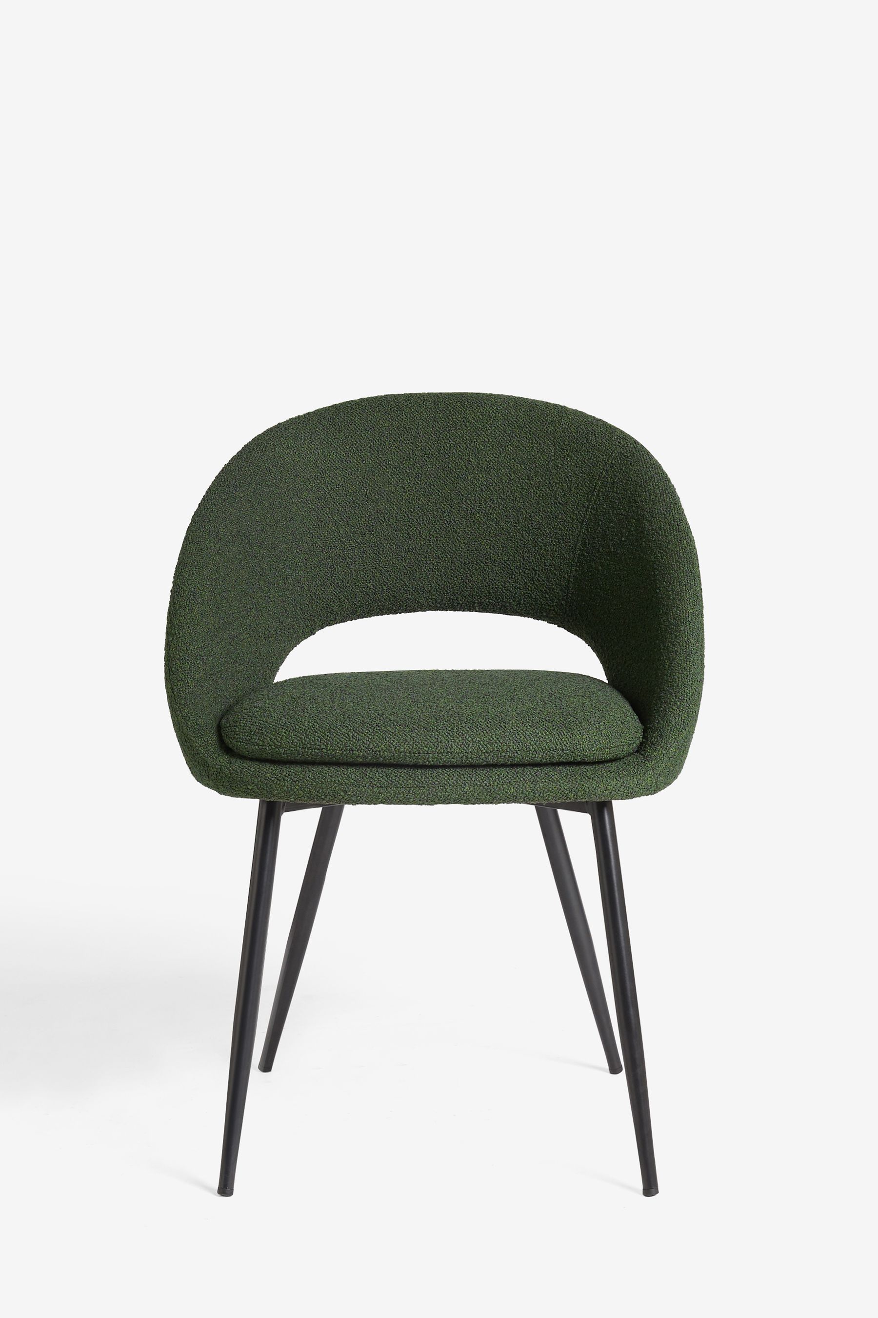 Buy Set of 2 Casual Boucle Olive Green Hewitt Black Leg Dining Chairs from the Next UK online shop