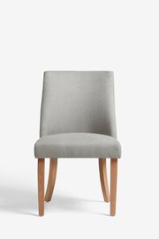 Set of 2 Soft Linen Look Mid Grey Wolton Collection Luxe Light Wood Leg Dining Chairs - Image 2 of 7