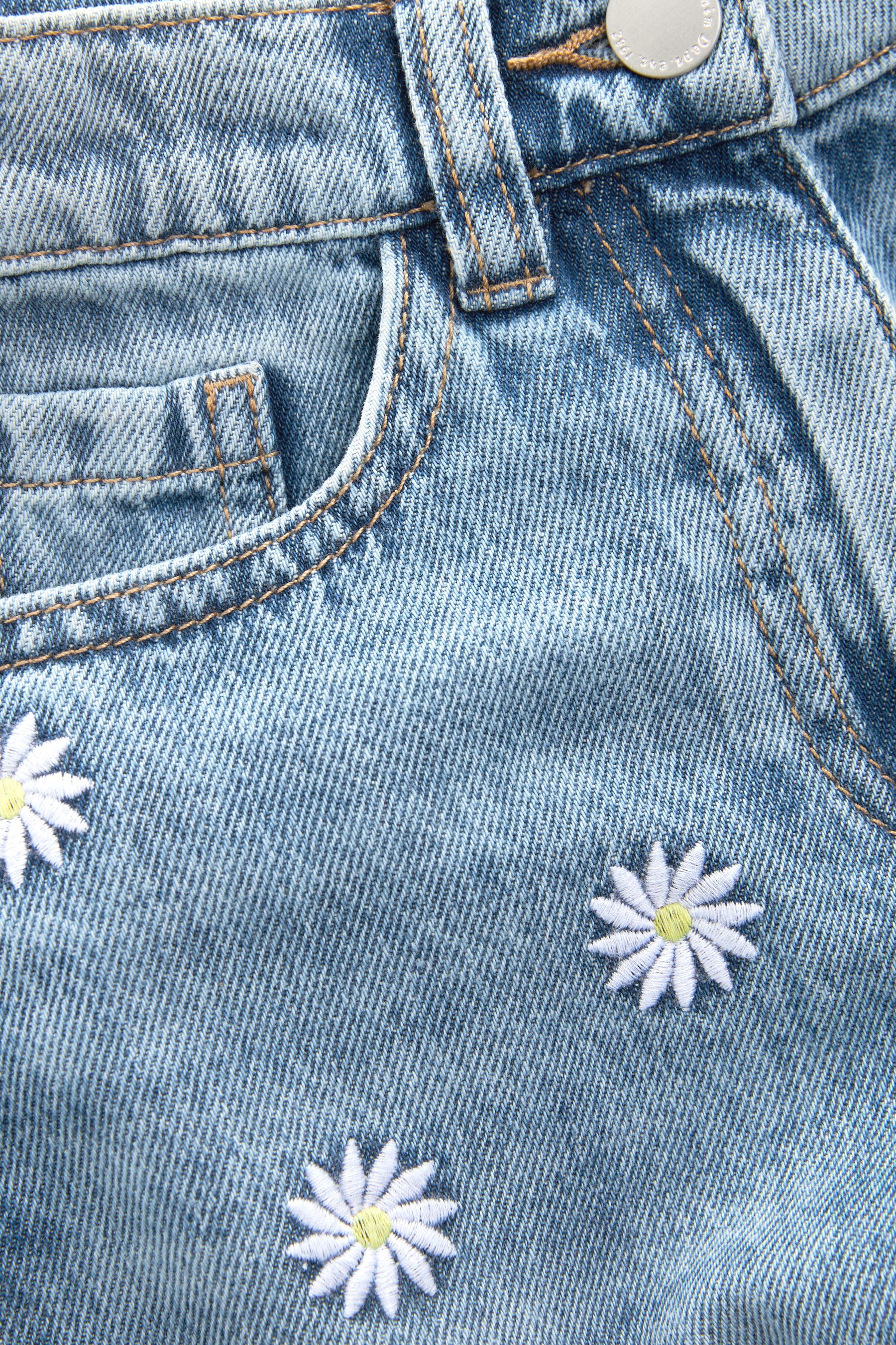 Acheter Jean bleu moyen Floral Embroidered 100 Cotton Wide Leg Jeans 3 16yrs from Next France