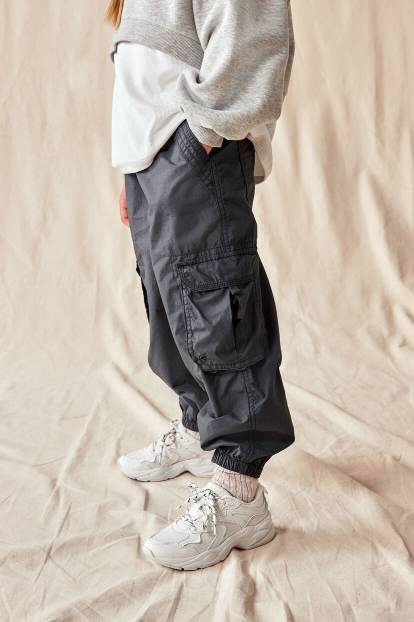 Charcoal Grey Parachute Cargo Trousers (3-16yrs) - Image 4 of 10