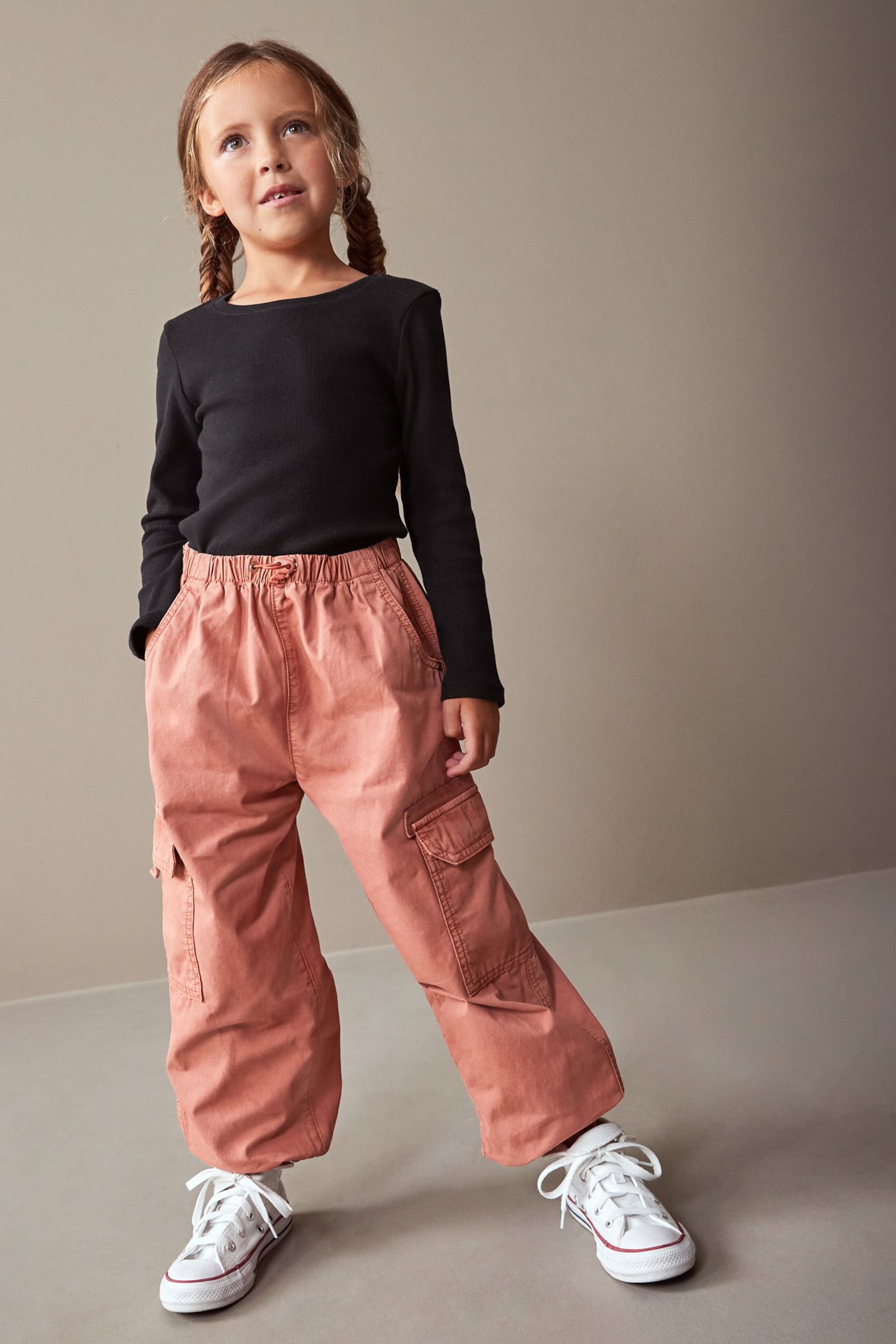 Rust Brown Parachute Cargo Cuffed Trousers (3-16yrs) - Image 1 of 8