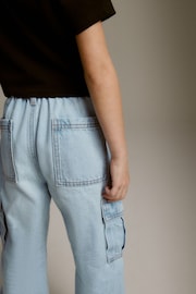 Light Blue Denim Wide Leg Cargo Jeans (3-16yrs) - Image 4 of 7