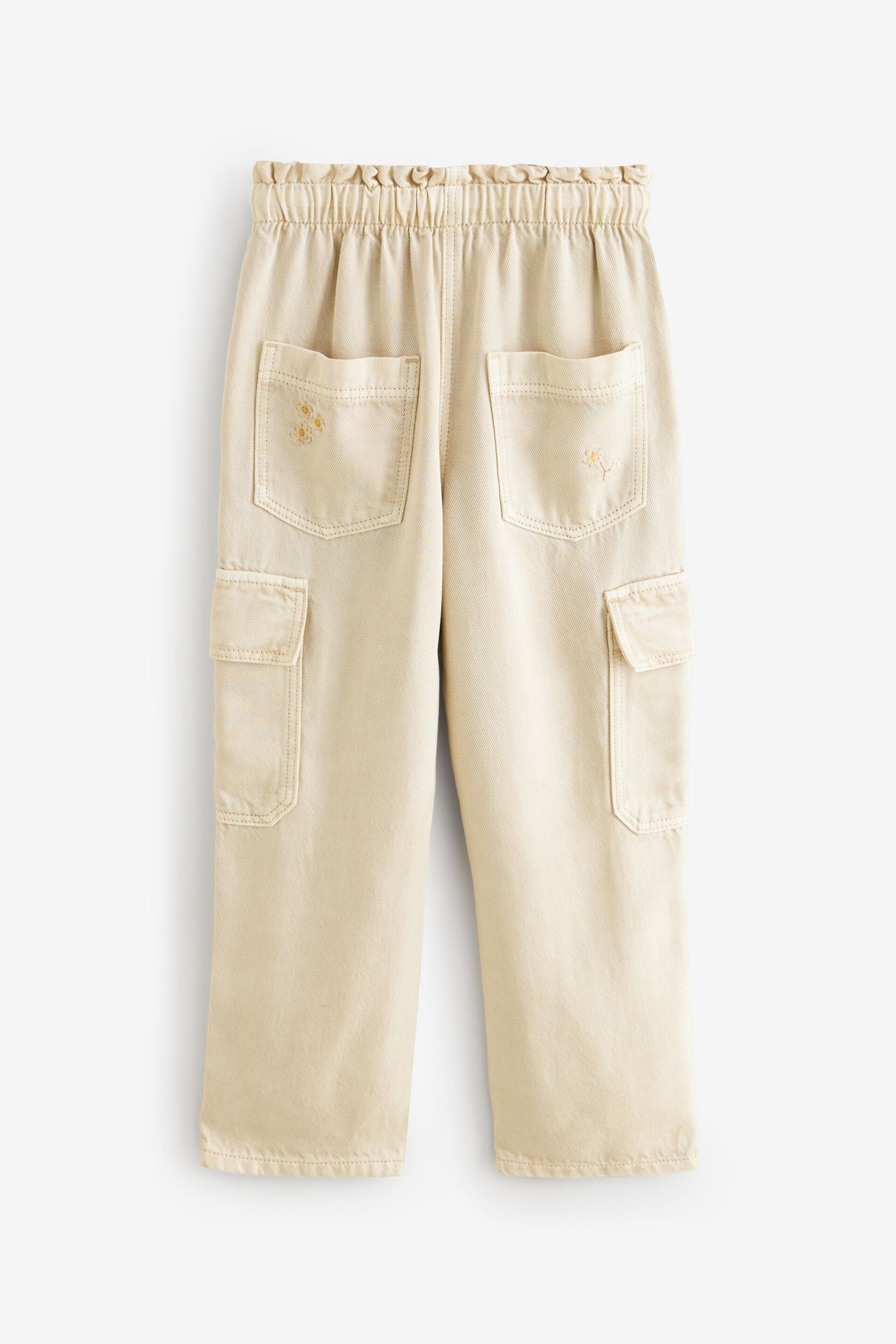 Stone Tencel Cargo Pocket Trousers (3-16yrs) - Image 6 of 7