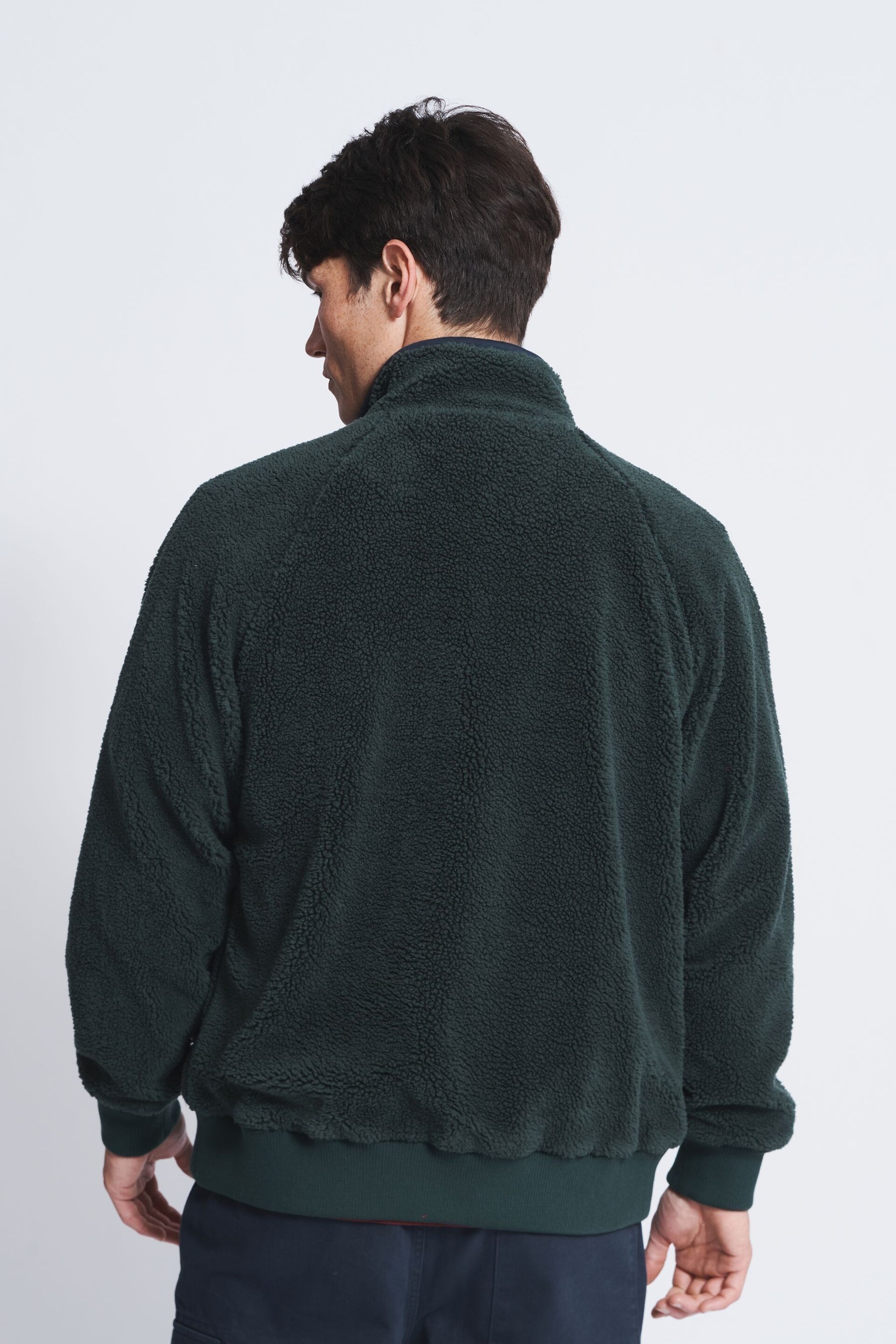 Aubin Green Kewick Borg Zip Through Sweatshirt Fleece - Image 2 of 7