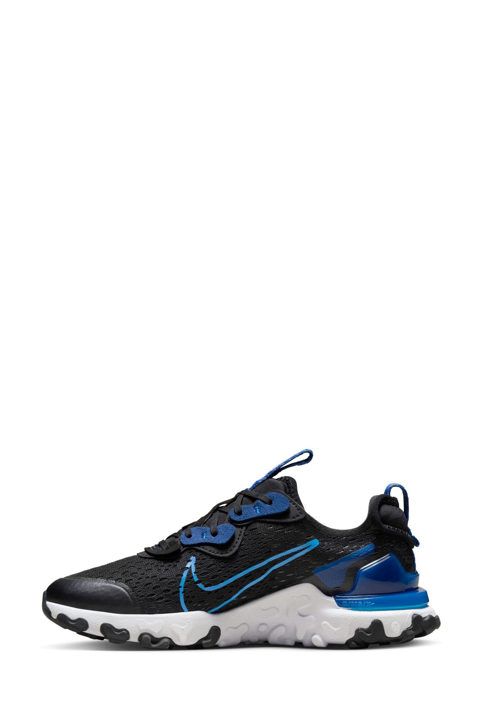 Nike Black/Navy React Vision Youth Trainers - Image 4 of 10