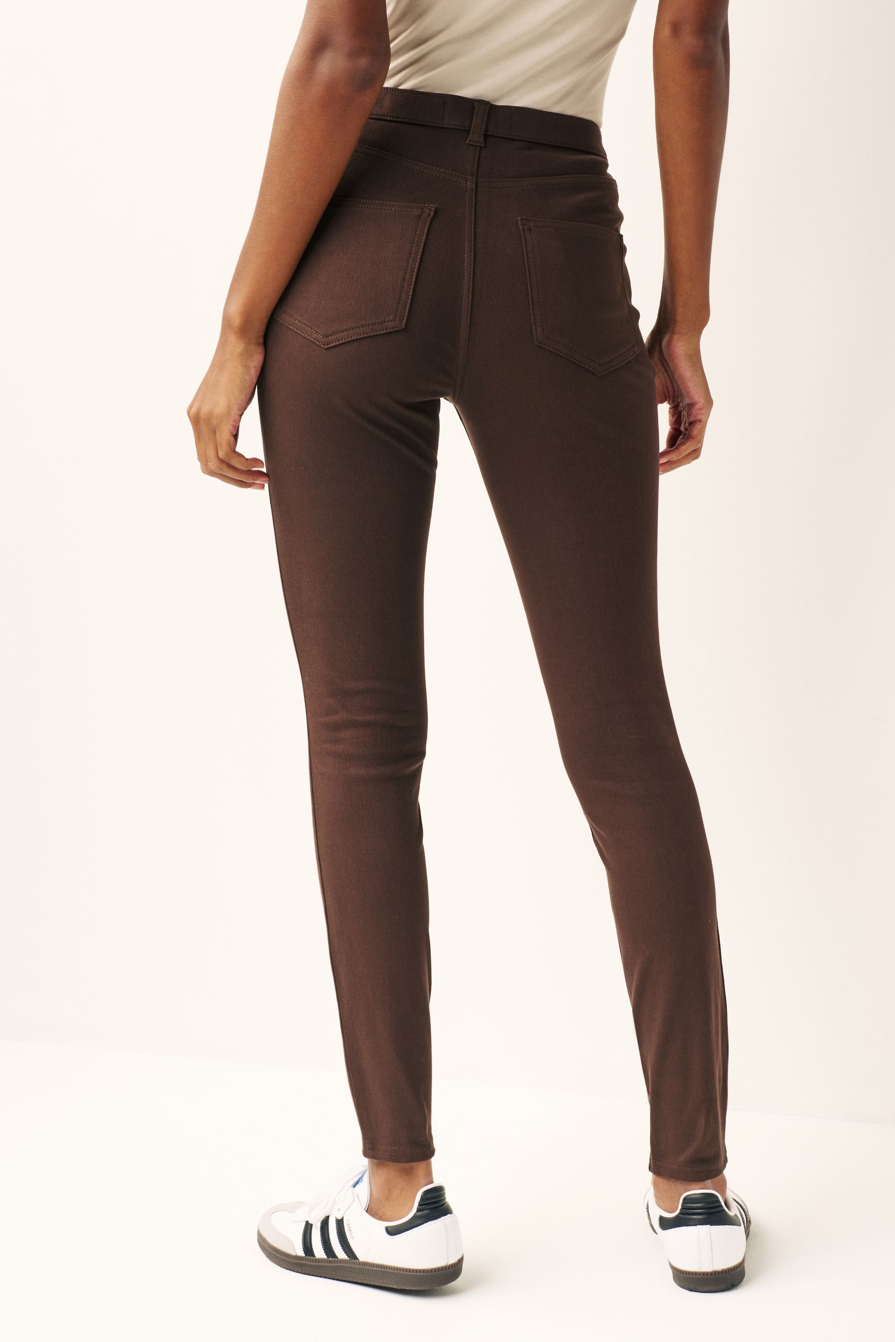 Buy Chocolate Brown Jersey Denim Leggings from Next Luxembourg