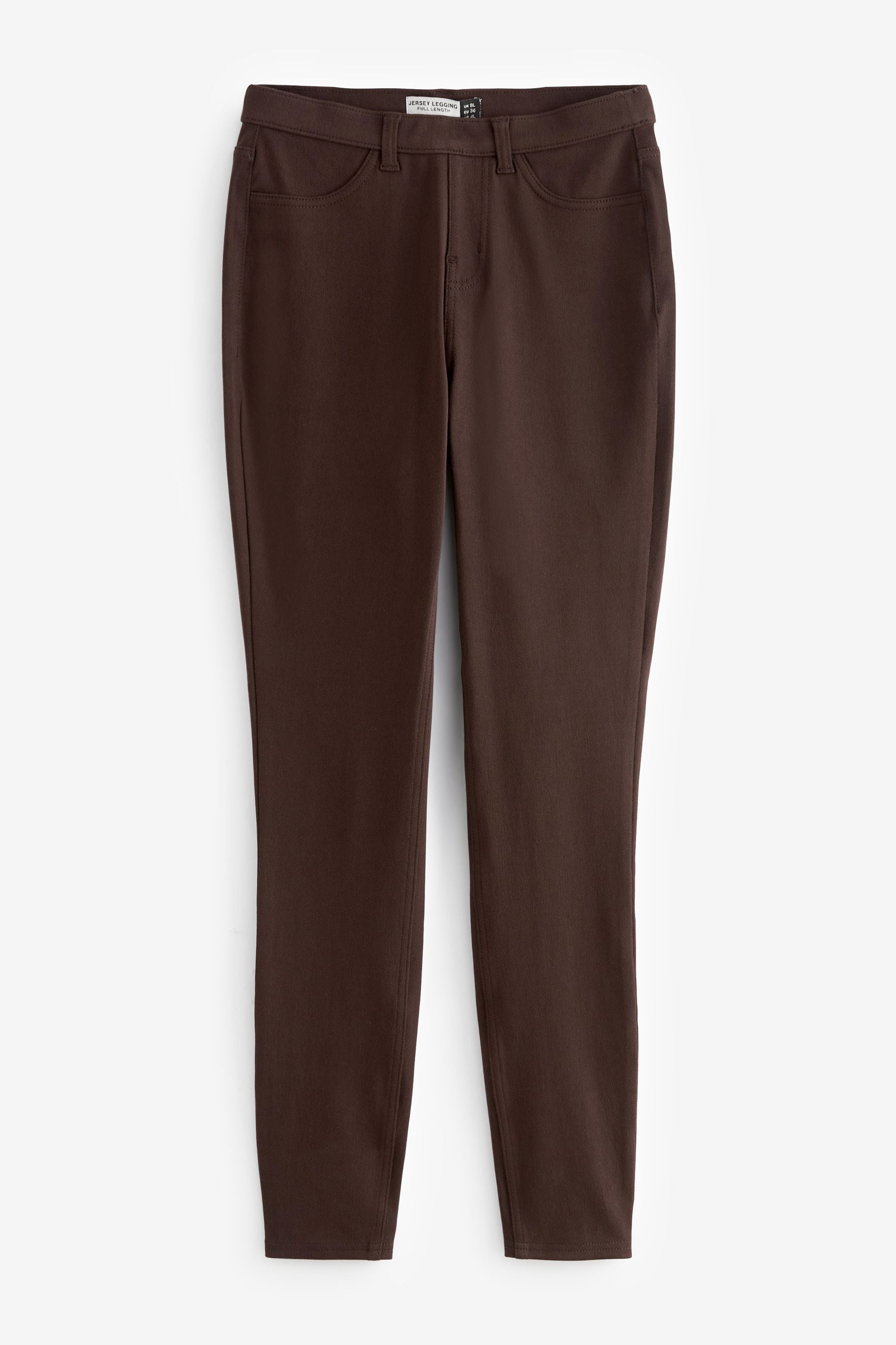Brown denim leggings store