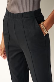 Black Jersey Seam Front Tapered Trousers - Image 4 of 6