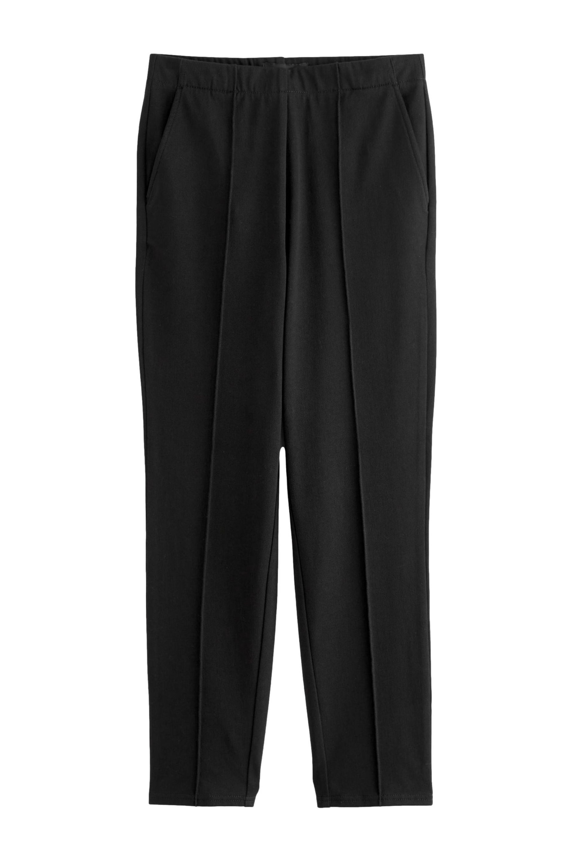 Black Jersey Seam Front Tapered Trousers - Image 5 of 6