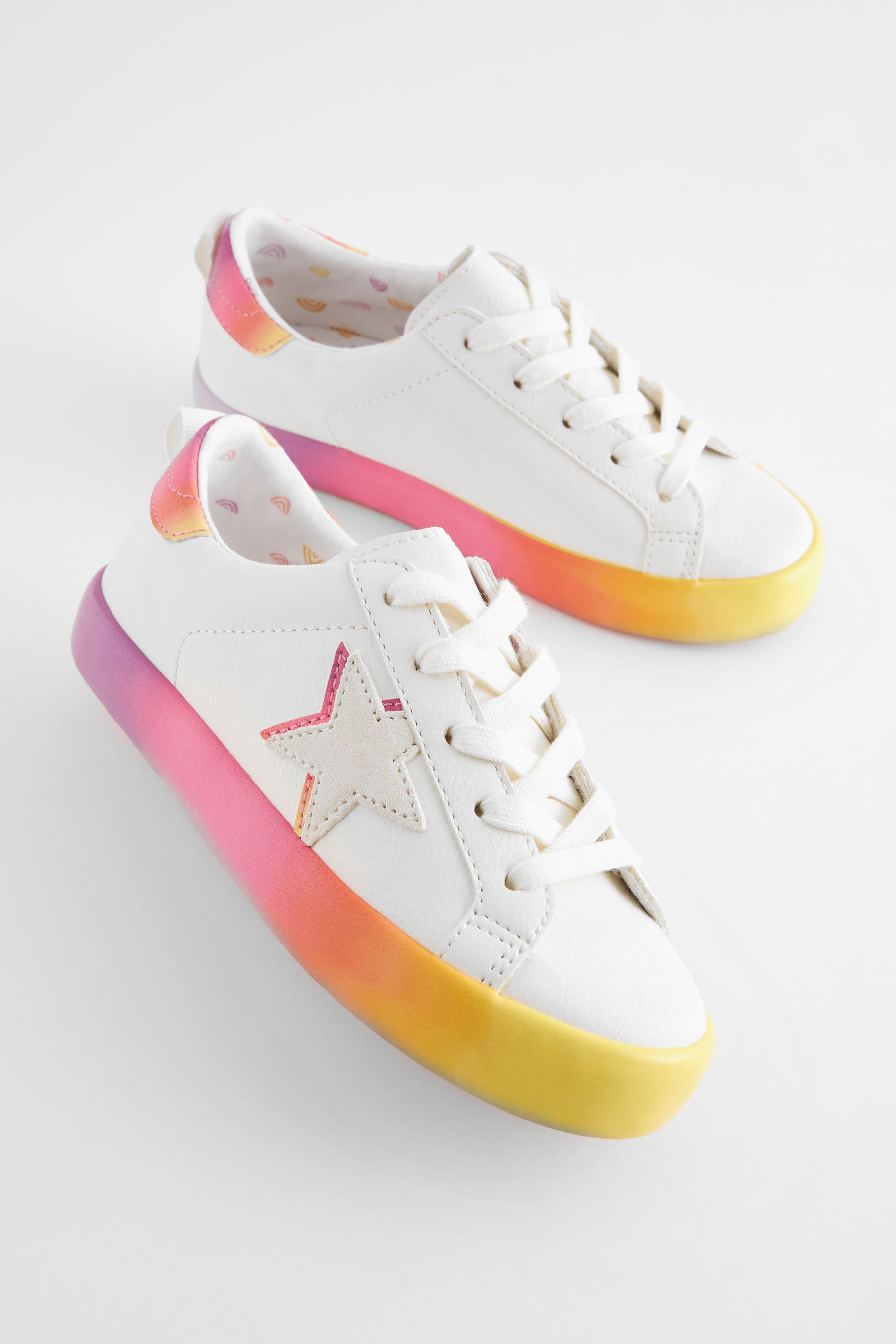 Buy Pink White Multi Standard Fit F Star Lace Up Trainers from Next Spain