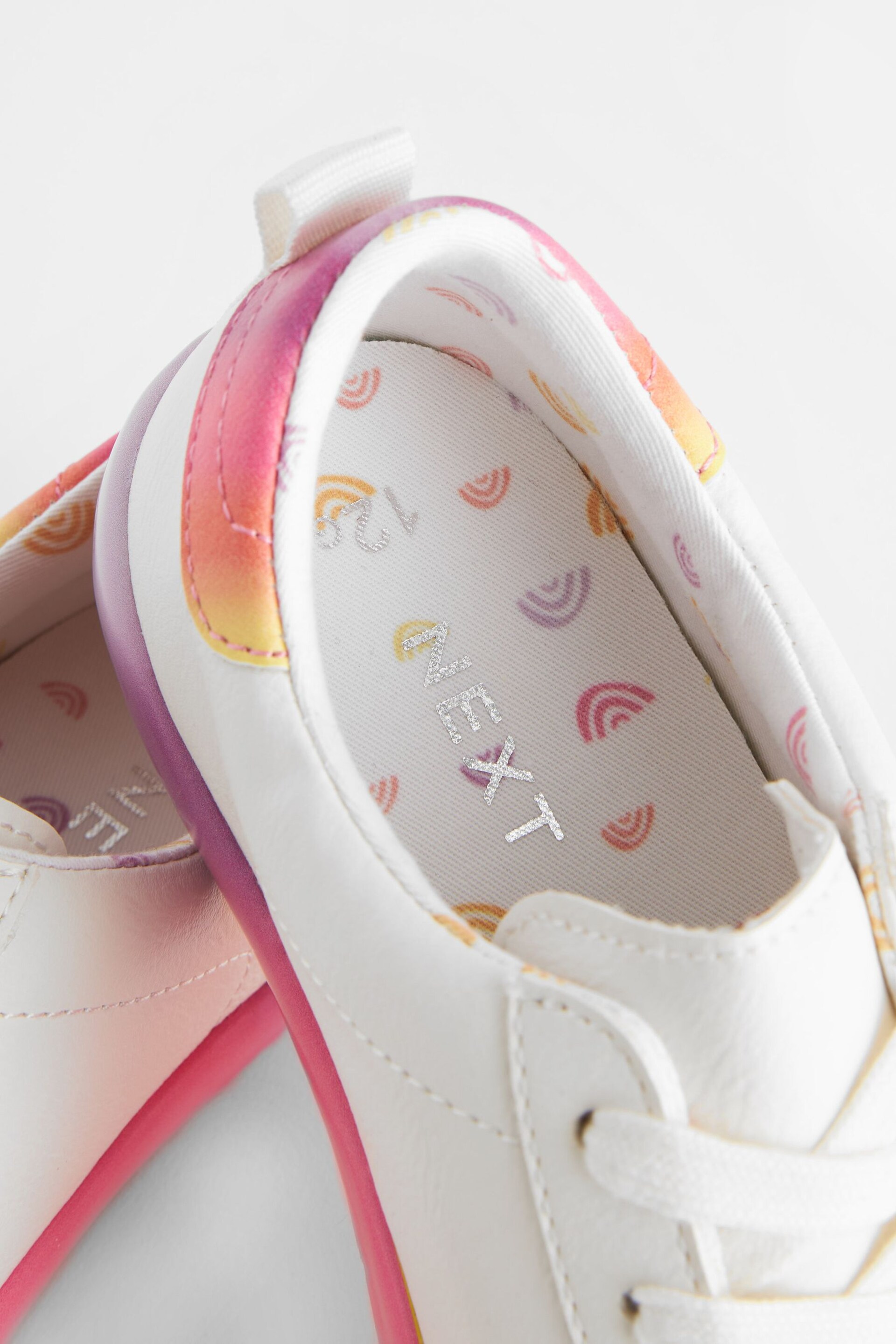 Pink/White Multi Standard Fit (F) Star Lace-Up Trainers - Image 5 of 8