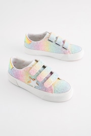 Rainbow Glitter Standard Fit (F) Touch Fastening Trainers - Image 2 of 6