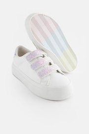 White Glitter Standard Fit (F) Touch Fastening Trainers - Image 2 of 7
