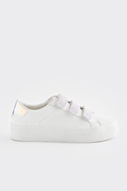 White Glitter Standard Fit (F) Touch Fastening Trainers - Image 2 of 5