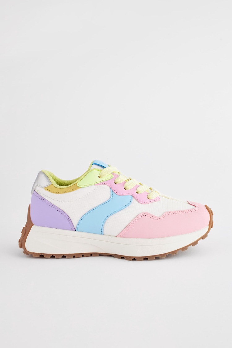 Rainbow Pastel Lace-Up Chunky Trainers - Image 4 of 9