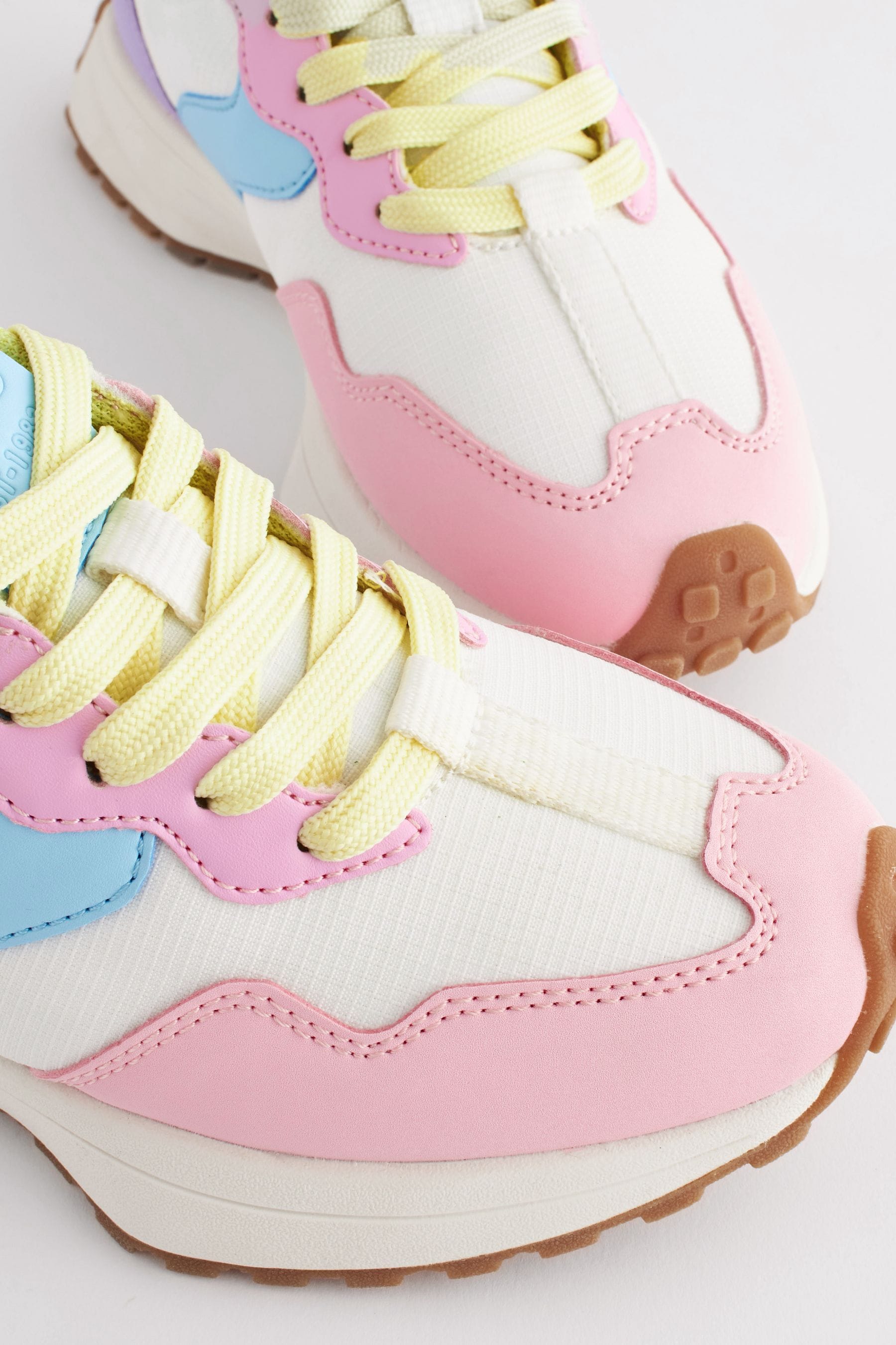 Buy Rainbow Pastel Lace Up Chunky Trainers from the Next UK online shop
