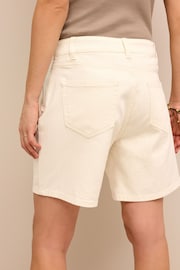 White Maternity Denim Boyfriend Shorts - Image 4 of 6