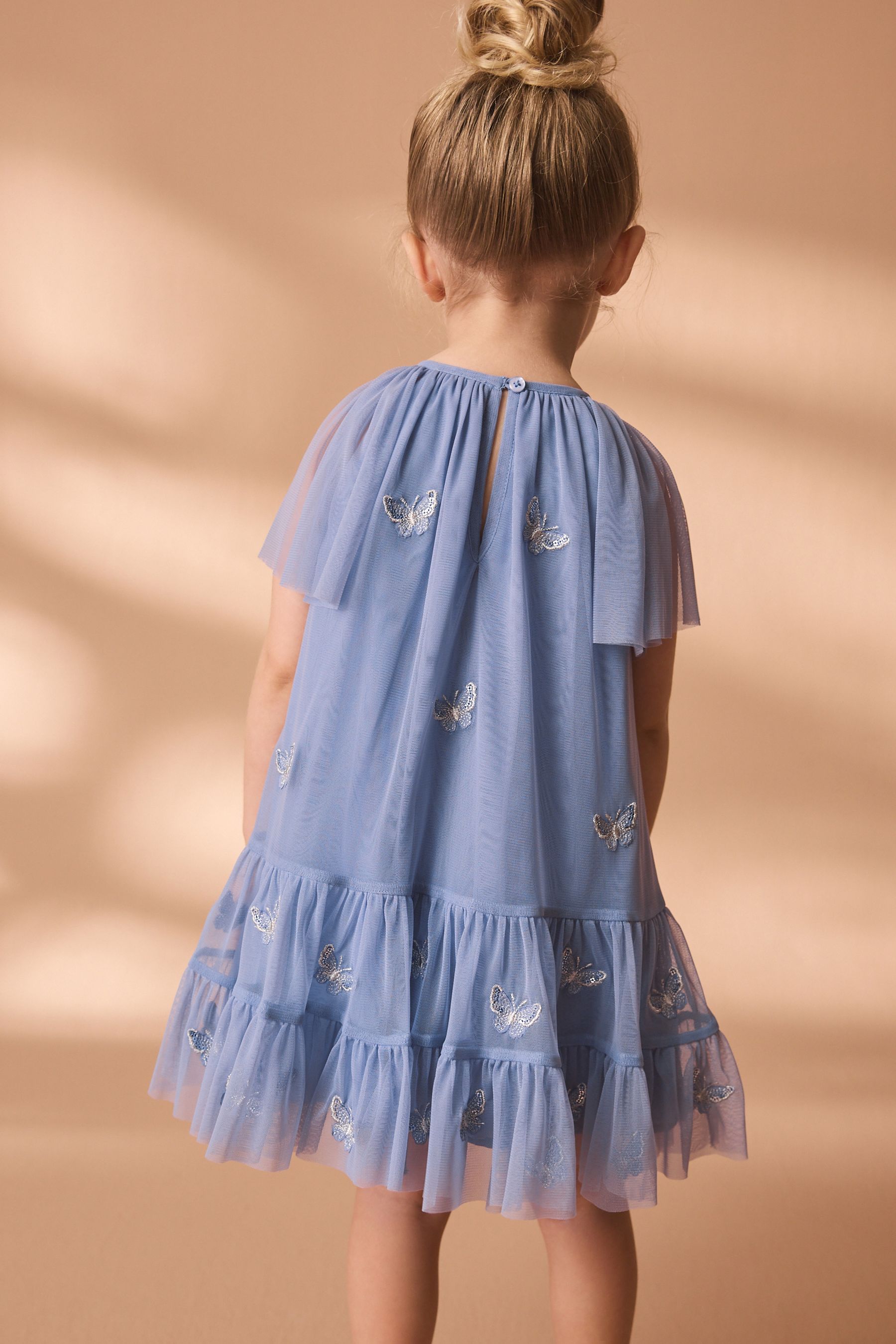 Buy Blue Butterfly Mesh Dress 3mths 7yrs from the Next UK online shop