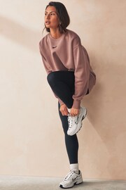 Nike Brown Oversized Mini Swoosh Sweatshirt - Image 3 of 7