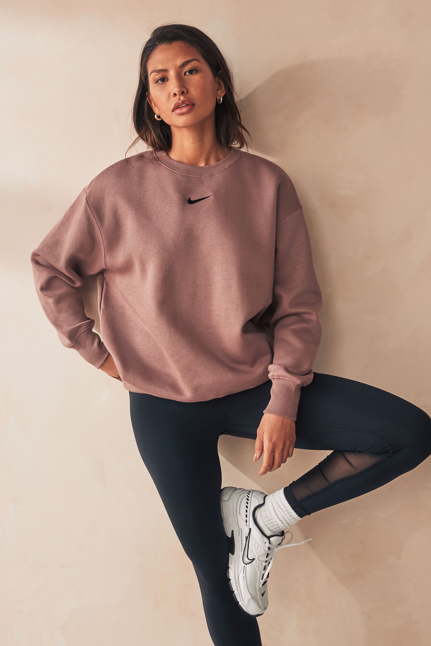 Nike mini swoosh oversized sweatshirt online