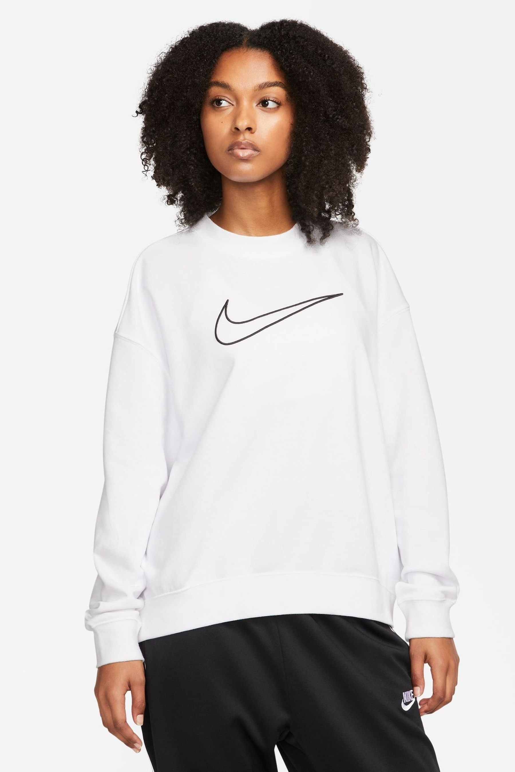 Buy Nike White Dri FIT Get Fit Graphic Crewneck Sweatshirt from Next Luxembourg
