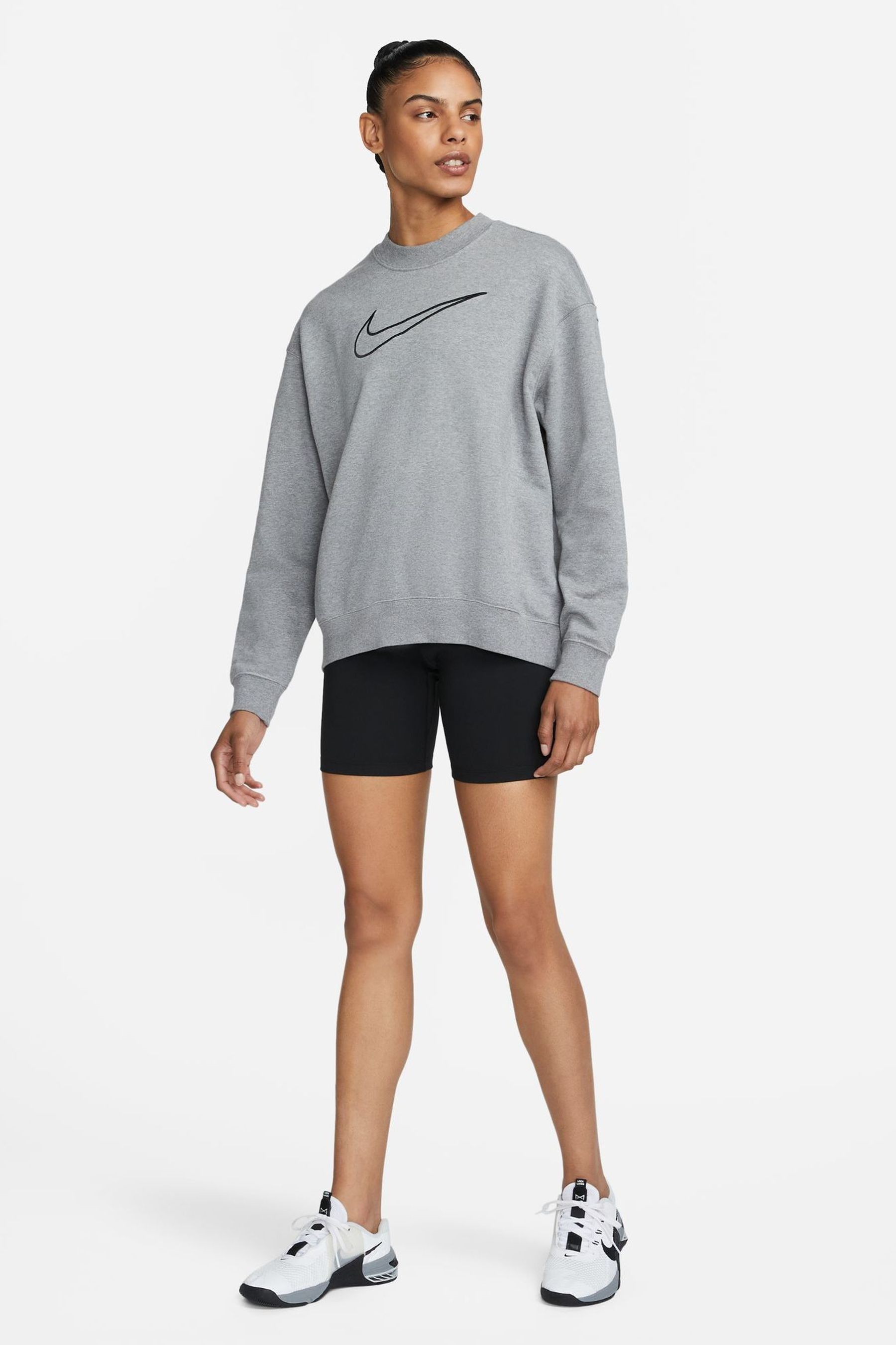 Buy Nike Grey Dri FIT Get Fit Graphic Crewneck Sweatshirt from Next Luxembourg