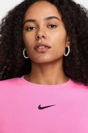 Nike Bright Pink Oversized Mini Swoosh Sweatshirt - Image 4 of 8