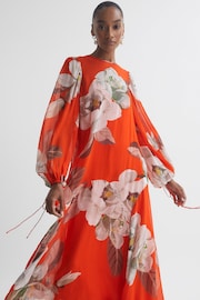 Florere Floral Asymmetric Midi Dress - Image 3 of 5