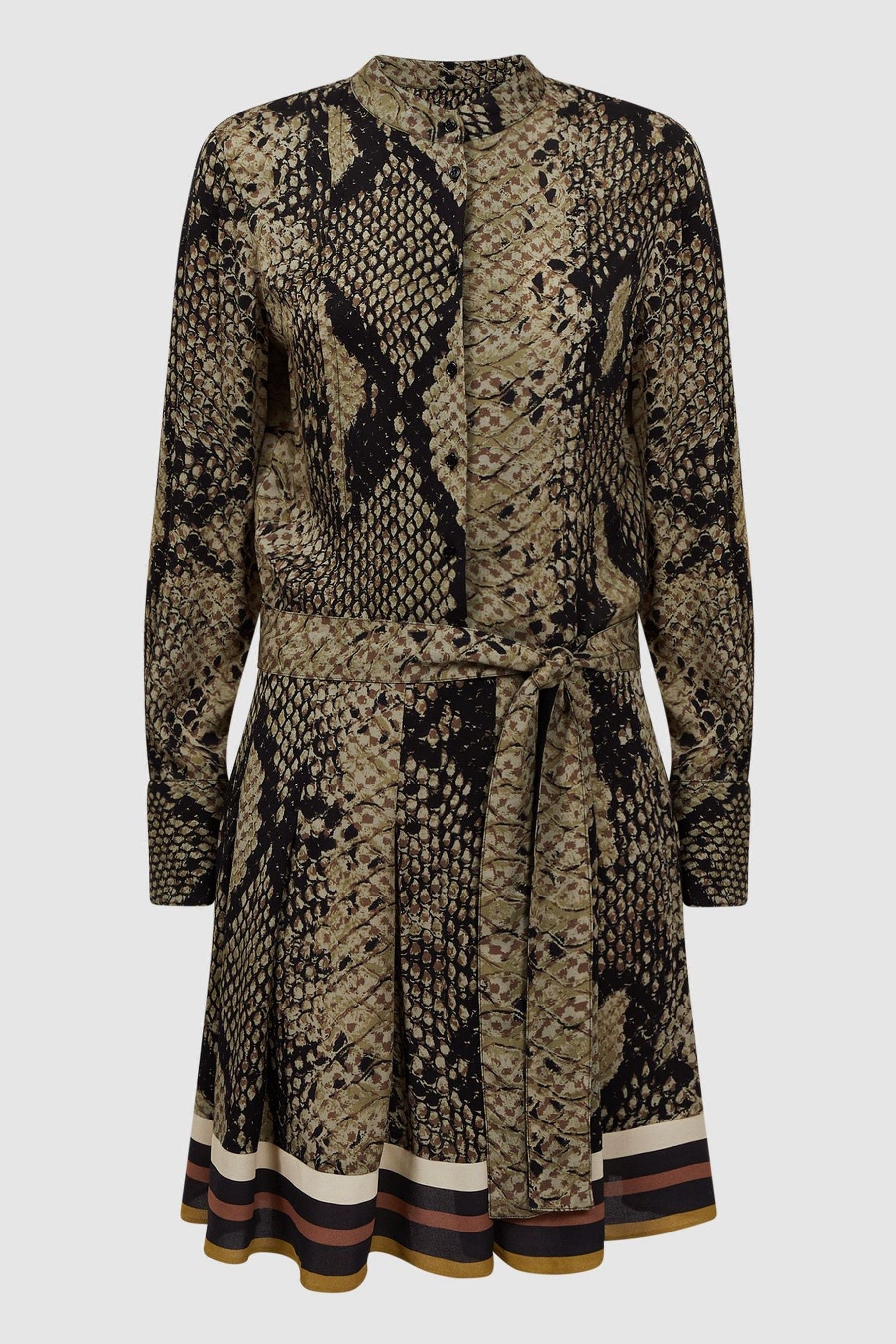 Buy Reiss Brown Rory Snake Print Belted Mini Dress from the Next UK online shop