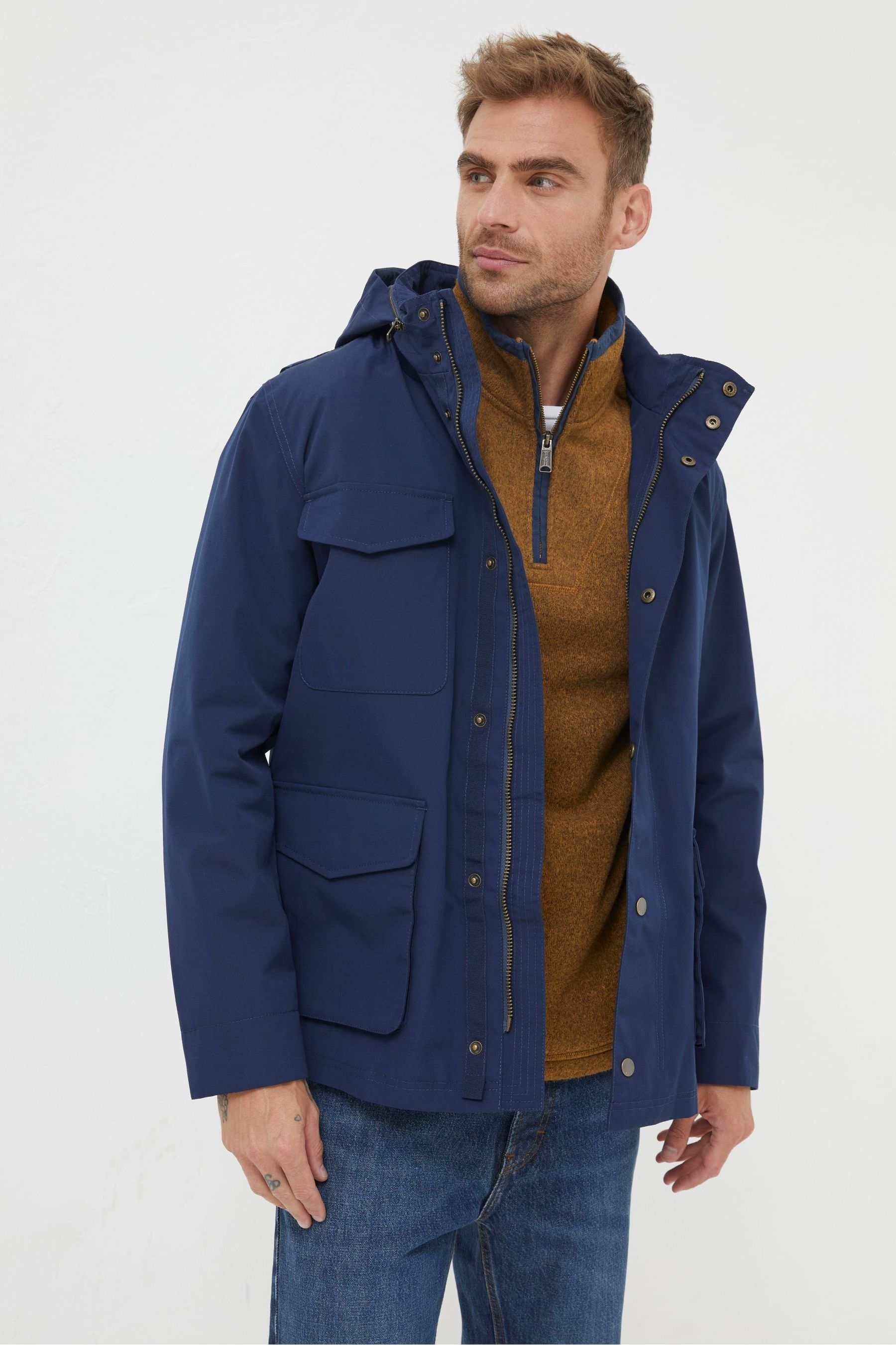 Buy FatFace Blue Truro Waterproof Jacket from Next Luxembourg