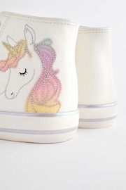 White Rainbow Unicorn Standard Fit (F) Lace-Up High Top Trainers - Image 7 of 8