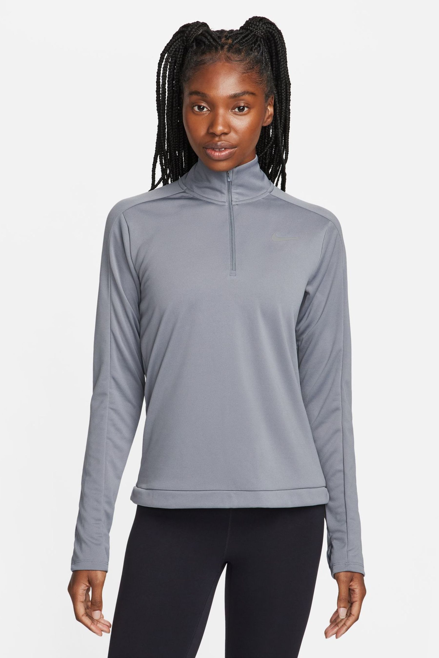 Nike grey half zip hotsell