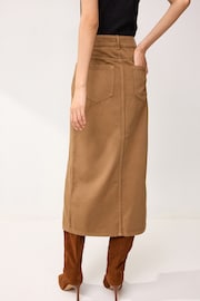 Rust Brown Denim Maxi Skirt - Image 3 of 6