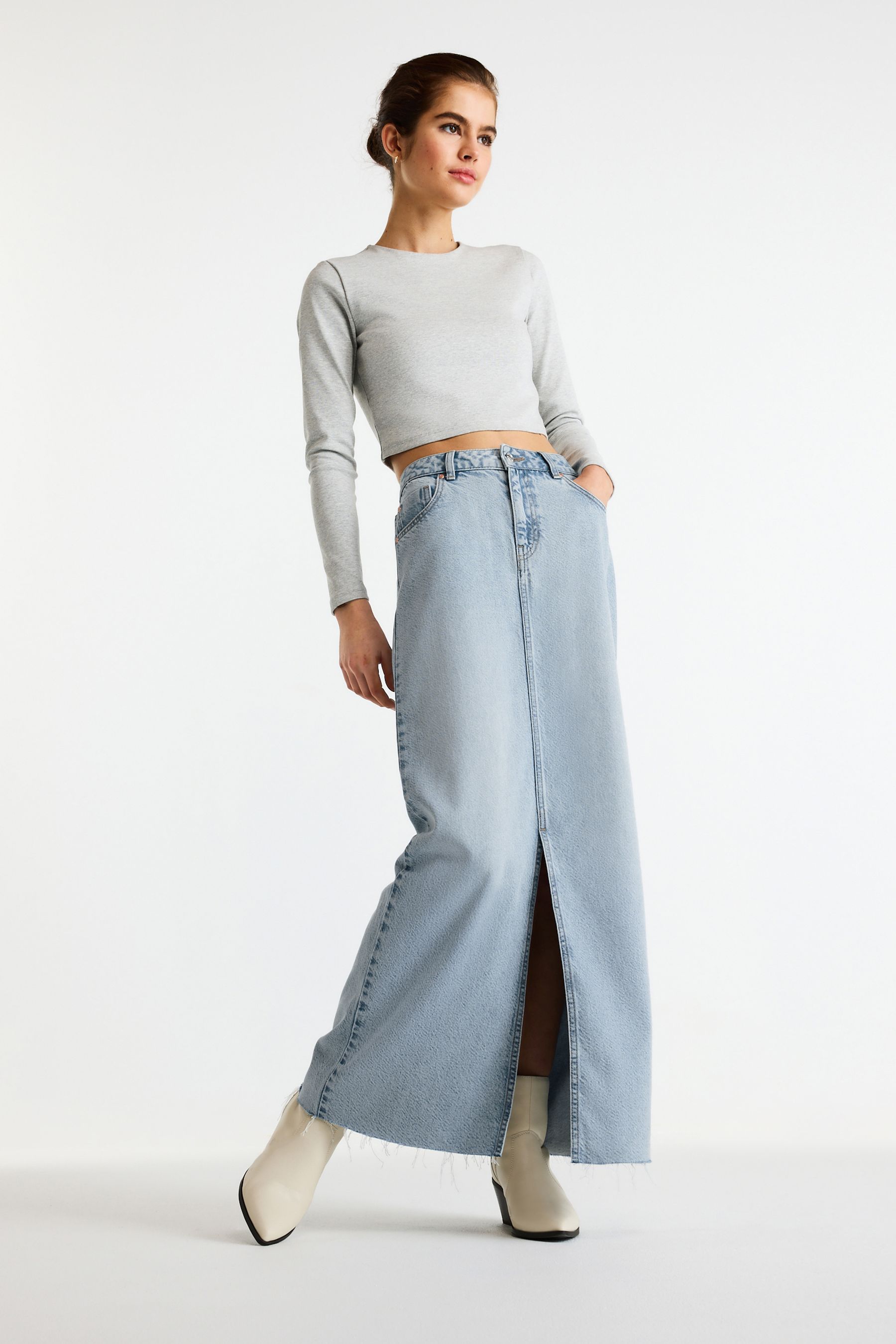 Maxi denim skirts uk outlet