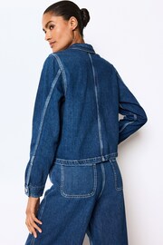 Dark Blue Denim Carpenter Jacket - Image 4 of 5