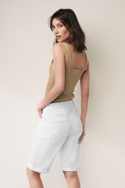 White Denim Knee Length Shorts - Image 3 of 6