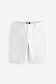 White Denim Knee Length Shorts - Image 5 of 6