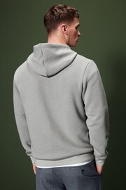 Grey Hooded Premium Textured Overhead Hoodie - Image 3 of 8