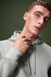 Grey Hooded Premium Textured Overhead Hoodie - Image 4 of 8