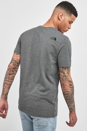 The North Face Dark Grey Mens Simple Dome Short Sleeve 100% Cotton T-Shirt - Image 2 of 3