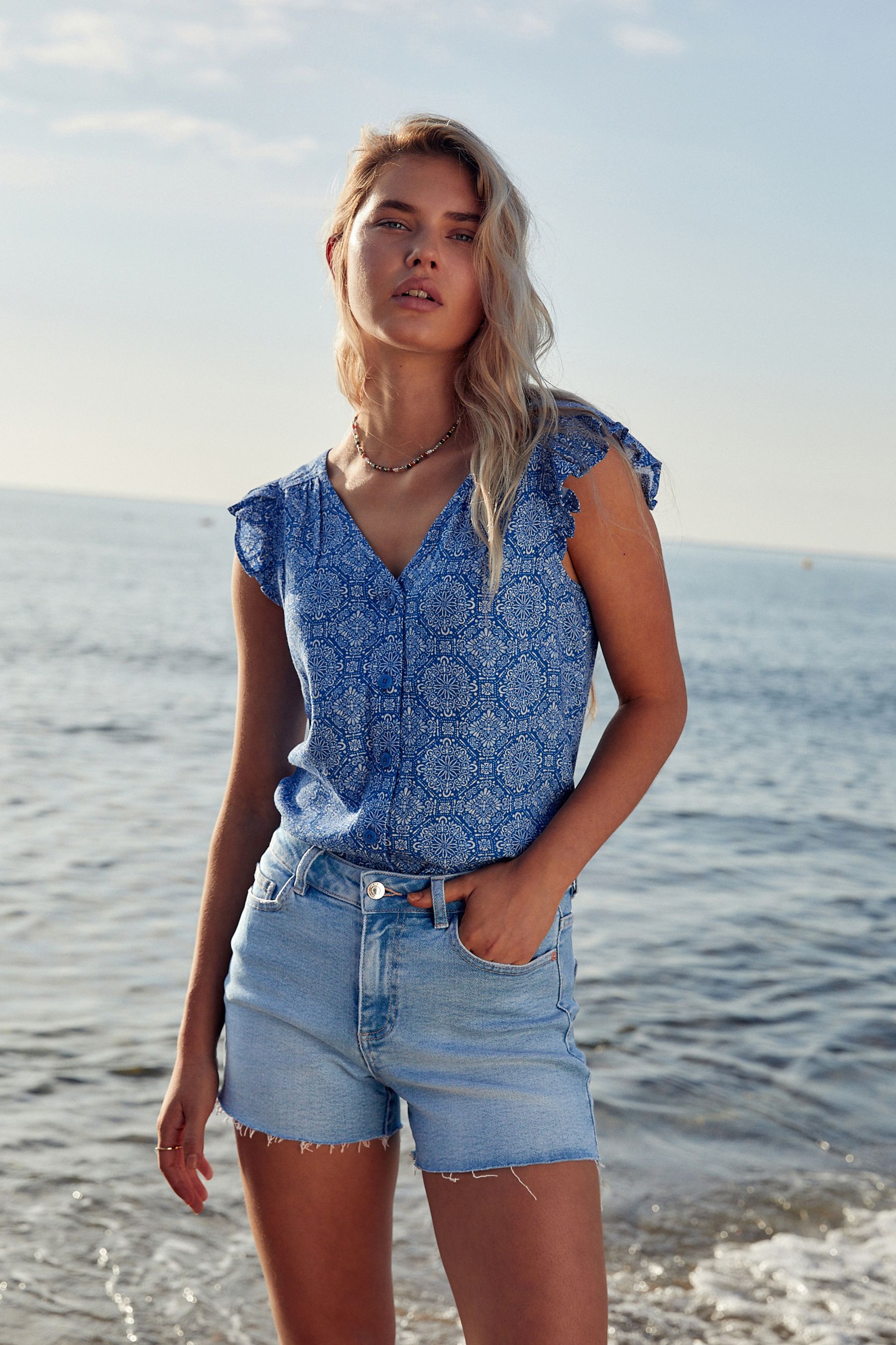 Super stretch denim shorts sales
