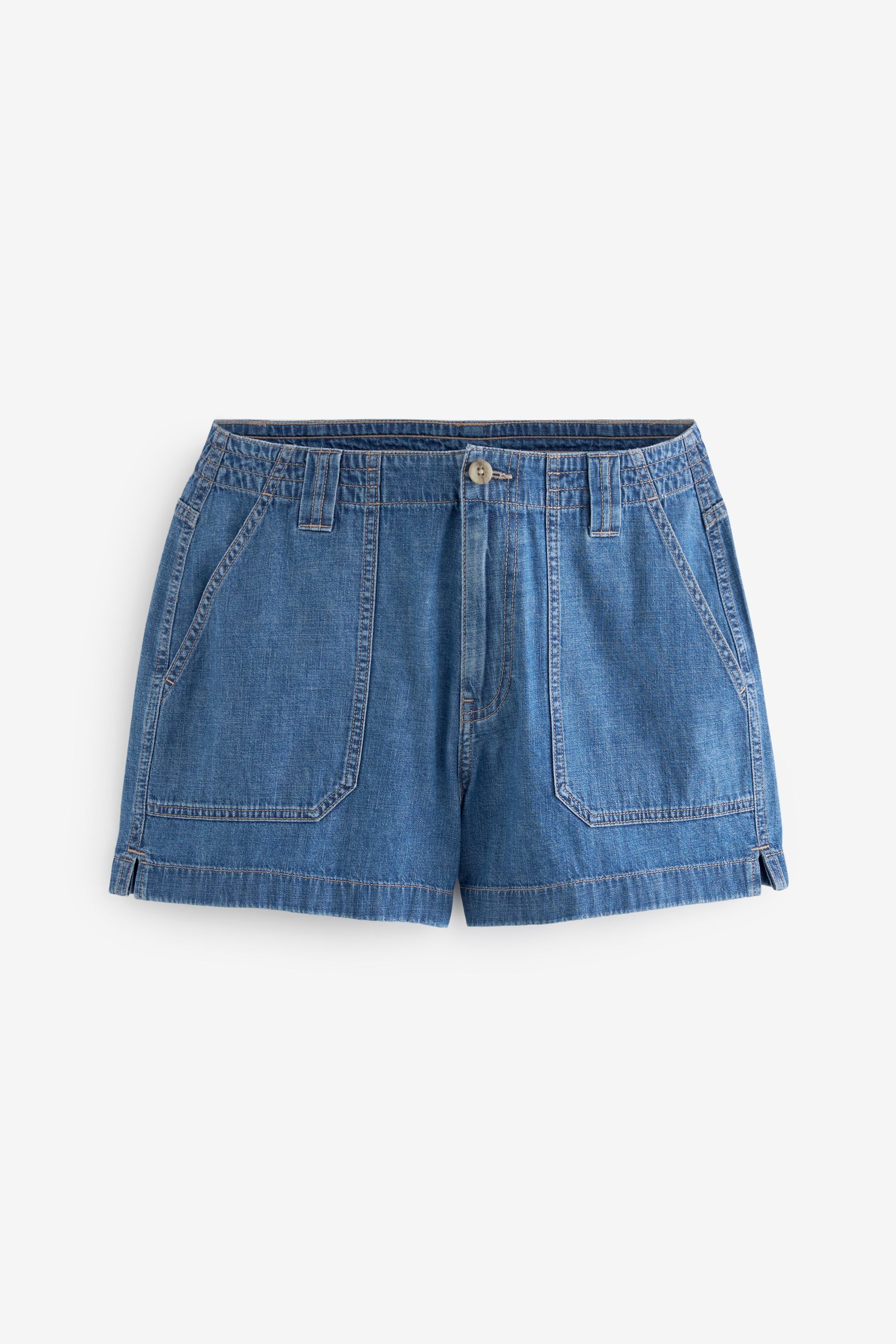 Buy Mid Blue Cargo Utility Lightweight Denim Hourglass Shorts from Next Luxembourg